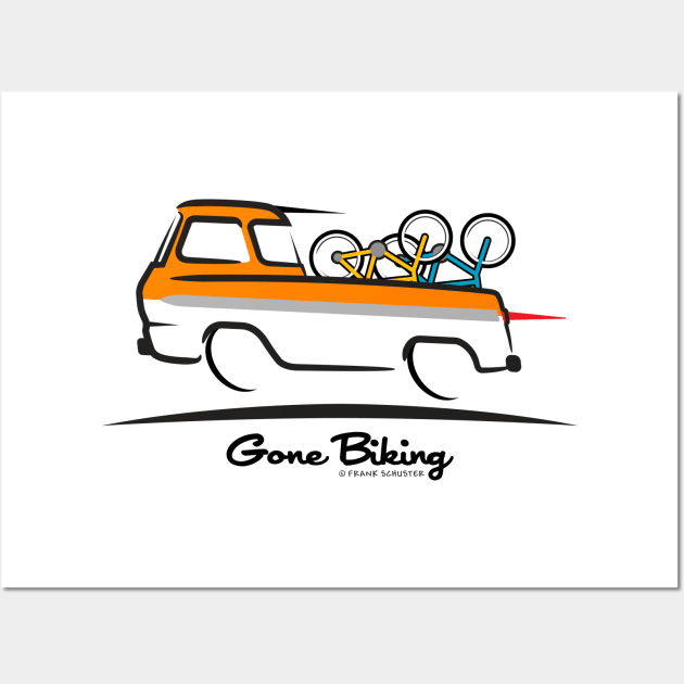 Ford Econoline Pickup Truck Gone Biking Wall Art by PauHanaDesign